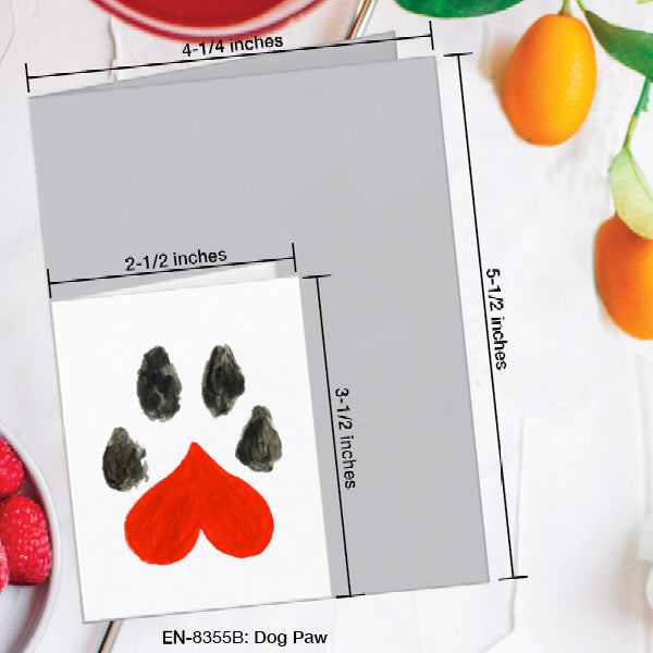 Dog Paw, Greeting Card (#8355B), Enclosure Card, www.printedcanvas.com