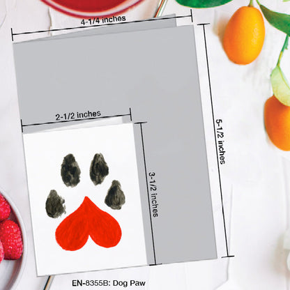 Dog Paw, Greeting Card (#8355B), Enclosure Card, www.printedcanvas.com