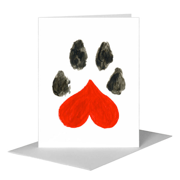 Dog Paw, Greeting Card (#8355B) A2 Card Front, www.printedcanvas.com