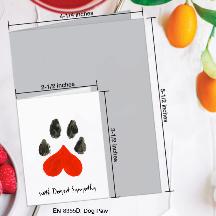 Dog Paw, Greeting Card (8355D), Enclosure, www.printedcanvas.com