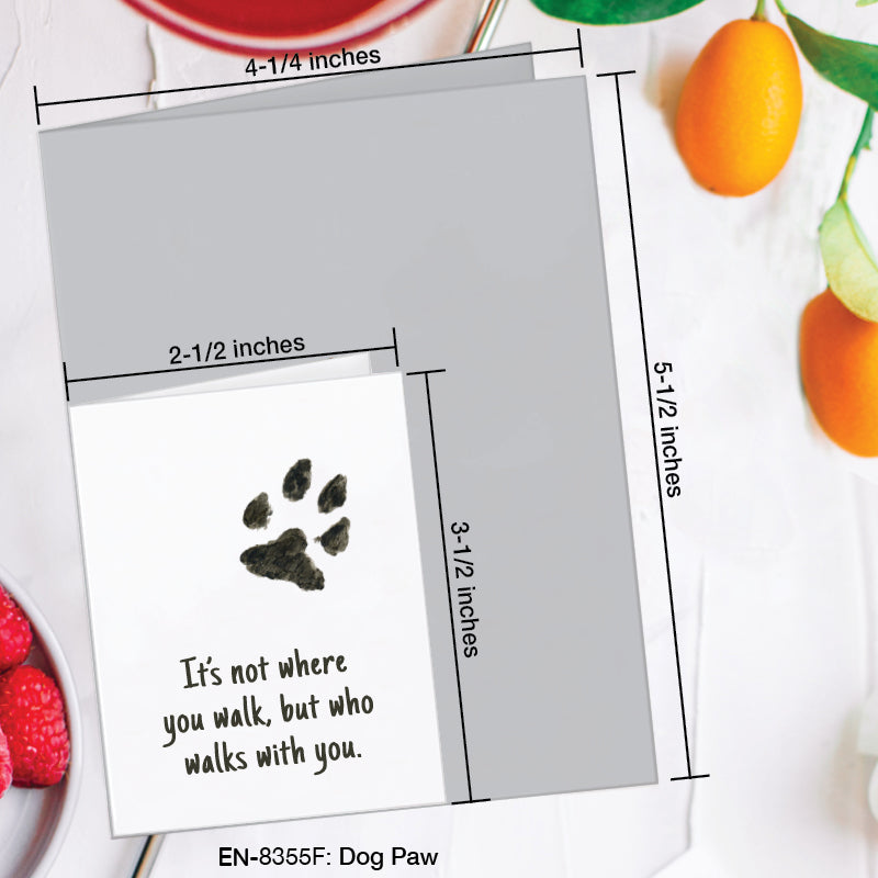 Dog Paw, Greeting Card (8355F), Enclosure, www.printedcanvas.com