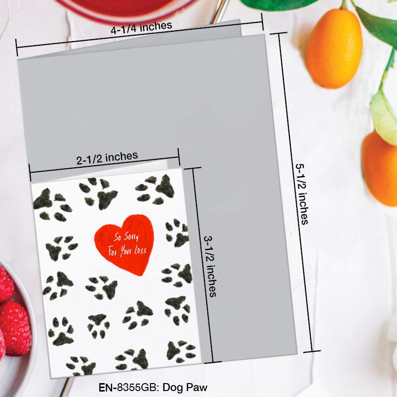 Dog Paw, Greeting Card (8355GB), Enclosure, www.printedcanvas.com