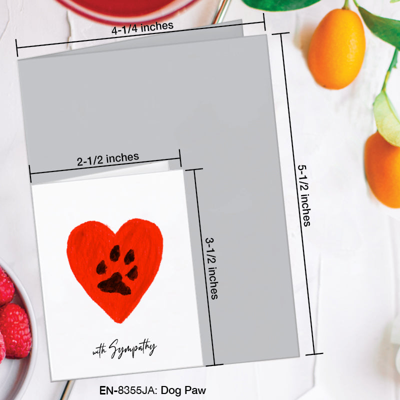 Dog Paw, Greeting Card (8355JA), Enclosure, www.printedcanvas.com