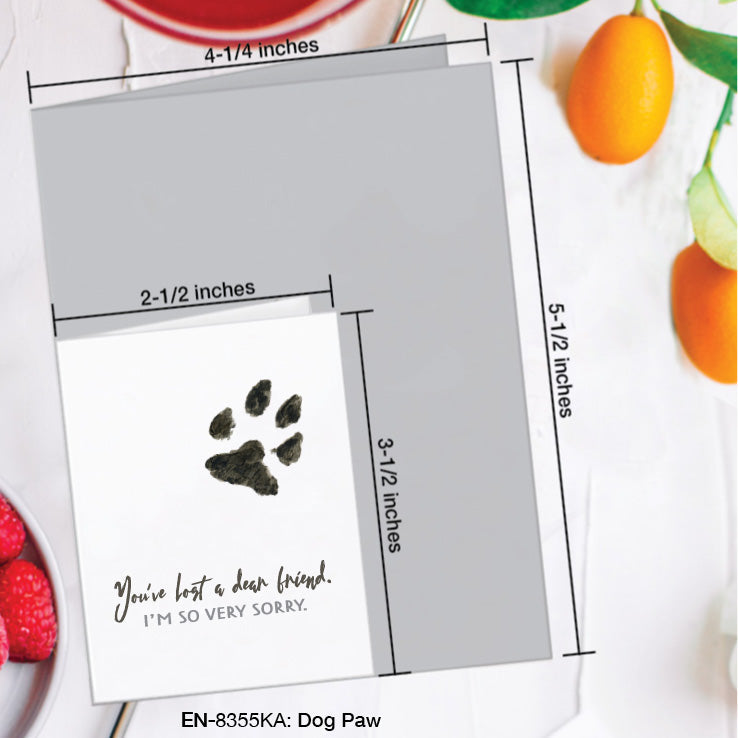 Dog Paw, Greeting Card (8355KA), Enclosure, www.printedcanvas.com