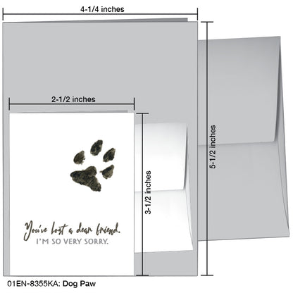 Dog Paw, Greeting Card (8355KA), Enclosure Card, www.printedcanvas.com