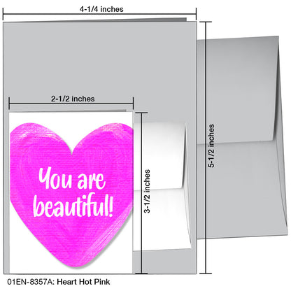 Heart Hot Pink, Greeting Card (8357A)