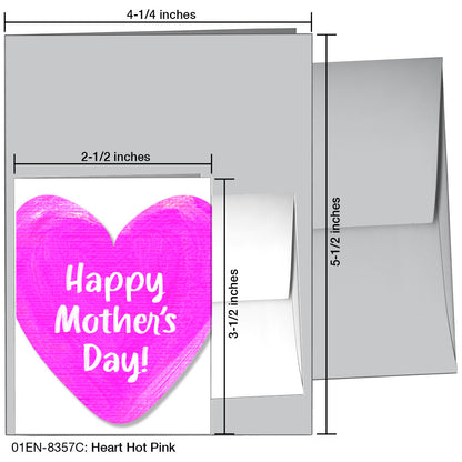 Heart Hot Pink, Greeting Card (8357C)