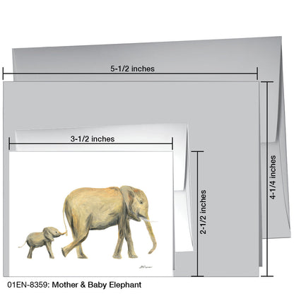 Mother & Baby Elephant, Greeting Card (8359), Enclosure, printedcanvas.com