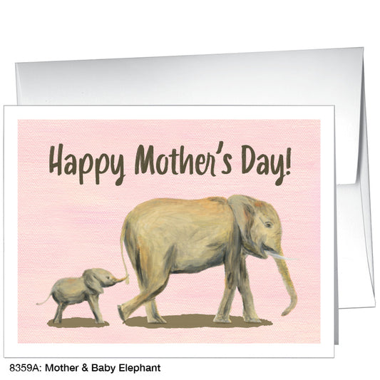 Mother & Baby Elephant, Greeting Card (8359A) - Printed Canvas