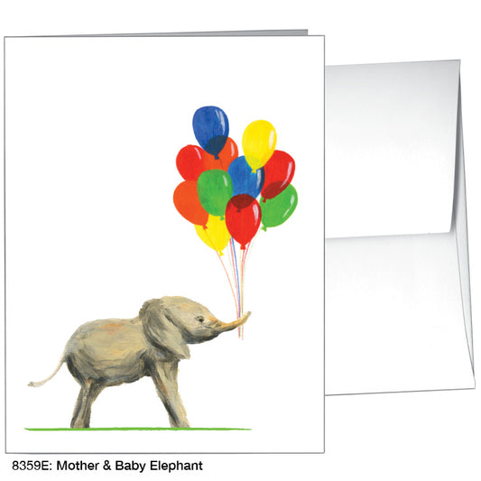 Mother & Baby Elephant, Greeting Card (8359E), A2 Card Front, www.printedcanvas.com