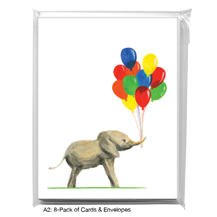 Mother & Baby Elephant, Greeting Card (8359E), A2 Card 8-Pack, www.printedcanvas.com