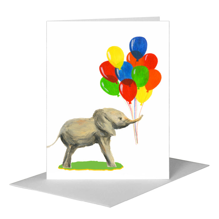Mother & Baby Elephant, Greeting Card (#8359E) A2 Card Front, www.printedcanvas.com