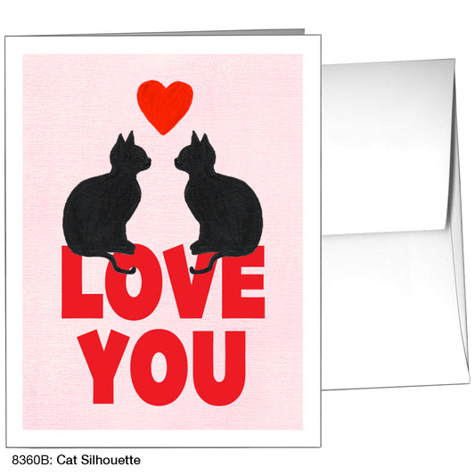 Cat Silhouette, Greeting Card (8360B), A2, printedcanvas.com
