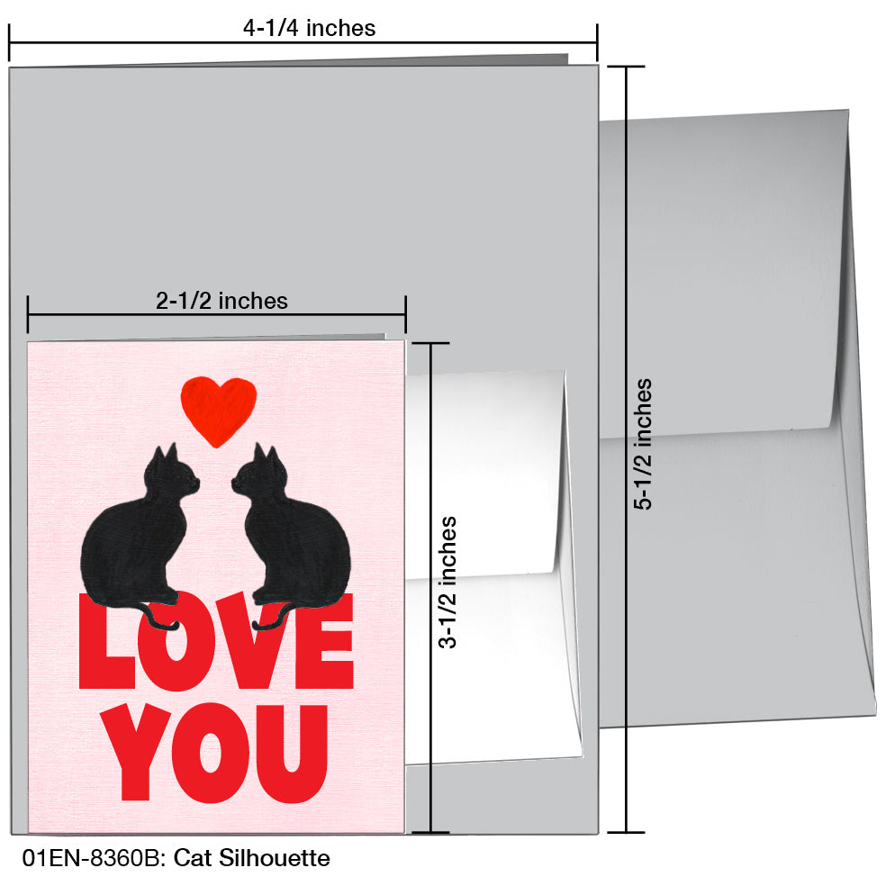 Cat Silhouette, Greeting Card (8360B), Enclosure, printedcanvas.com
