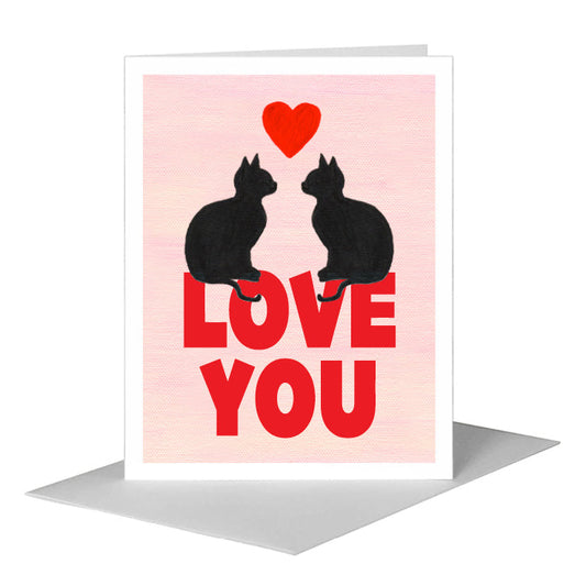 Cat Silhouette, Greeting Card (#8360B) A2 Card Front, www.printedcanvas.com