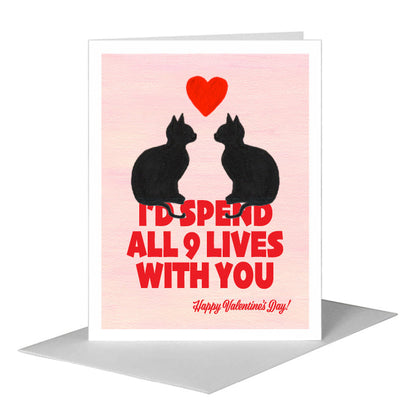 Cat Silhouette, Greeting Card (#8360C), A2 Card Front, www.printedcanvas.com