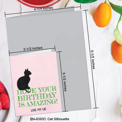 Cat Silhouette, Greeting Card (8360D), Enclosure, www.printedcanvas.com