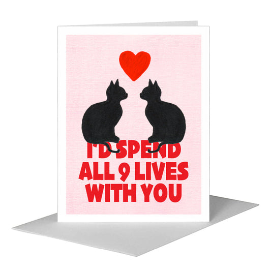 Cat Silhouette, Greeting Card (#8360E) A2 Card Front, www.printedcanvas.com