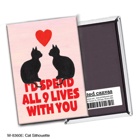 Cat Silhouette, Magnet (M-8360E), front, printedcanvas.com