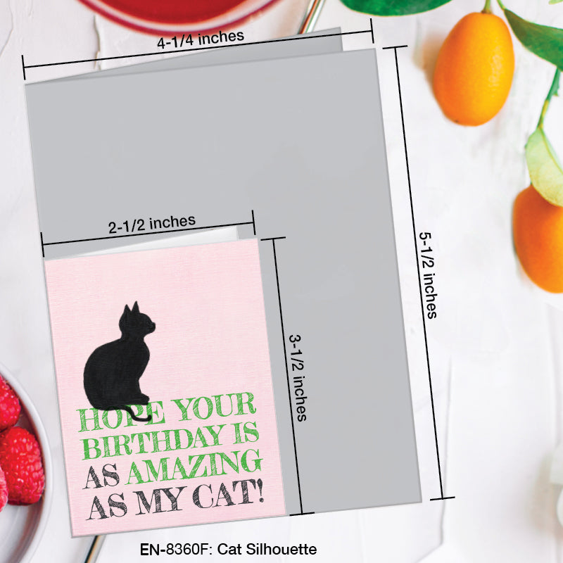 Cat Silhouette, Greeting Card (8360F), Enclosure, www.printedcanvas.com