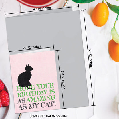 Cat Silhouette, Greeting Card (8360F), Enclosure, www.printedcanvas.com