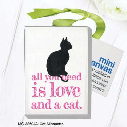 Cat Silhouette, Mini Canvas (MC-8360JA)