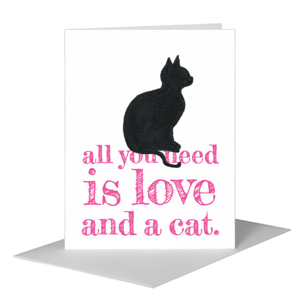 Cat Silhouette, Greeting Card (#8360JA), A2 Card Front, www.printedcanvas.com