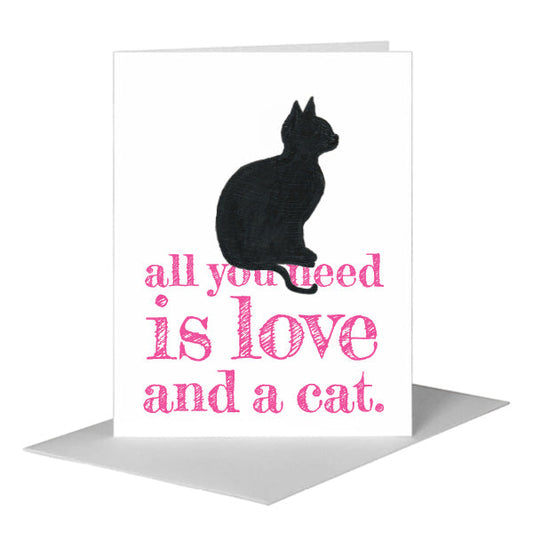 Cat Silhouette, Greeting Card (#8360JA) A2 Card Front, www.printedcanvas.com