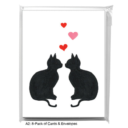 Cat Silhouette, Greeting Card (#8360K), A2 Card 8-Pack, www.printedcanvas.com