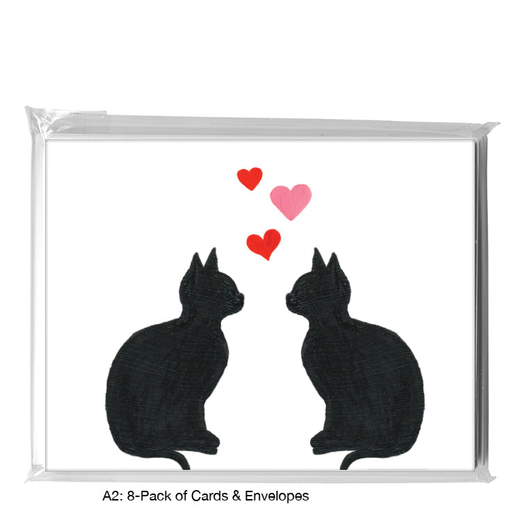 Cat Silhouette, Greeting Card (#8360KA), A2 Card 8-Pack, www.printedcanvas.com