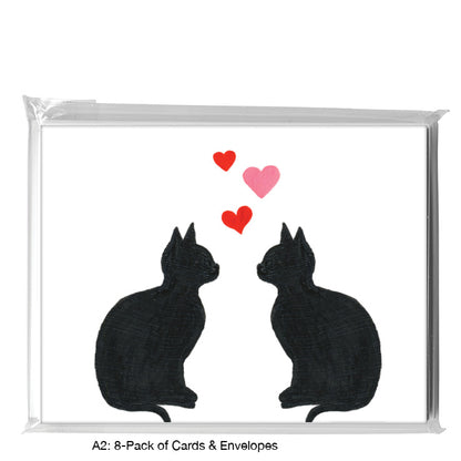 Cat Silhouette, Greeting Card (#8360KA), A2 Card 8-Pack, www.printedcanvas.com