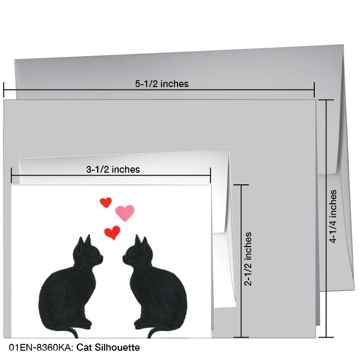 Cat Silhouette, Greeting Card (#8360KA), Enclosure Card, www.printedcanvas.com