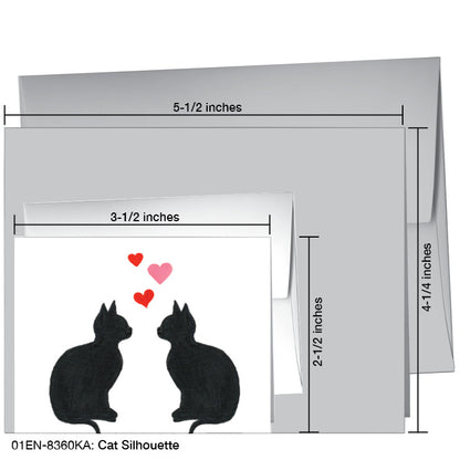 Cat Silhouette, Greeting Card (#8360KA), Enclosure Card, www.printedcanvas.com
