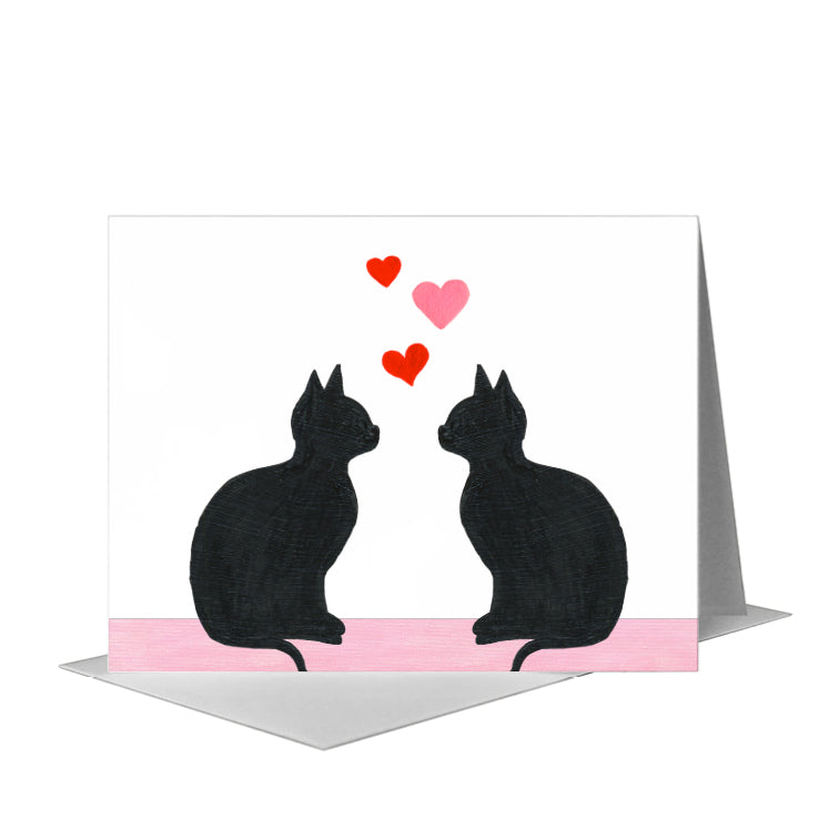 Cat Silhouette, Greeting Card (#8360KA), A2 Card Front, www.printedcanvas.com