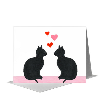 Cat Silhouette, Greeting Card (#8360KA), A2 Card Front, www.printedcanvas.com