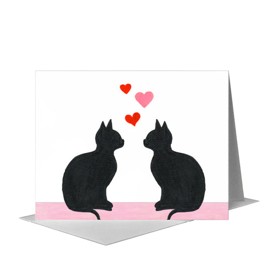 Cat Silhouette, Greeting Card (#8360KA) A2 Card Front, www.printedcanvas.com