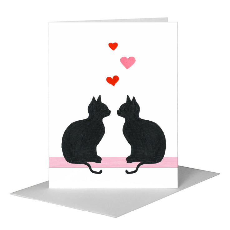 Cat Silhouette, Greeting Card (#8360K), A2 Card Front, www.printedcanvas.com