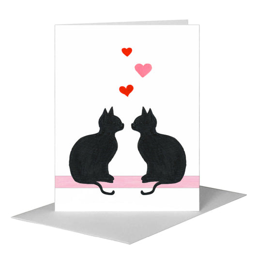 Cat Silhouette, Greeting Card (#8360K) A2 Card Front, www.printedcanvas.com