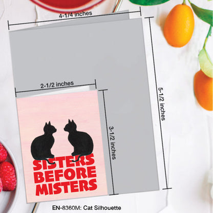 Cat Silhouette, Greeting Card (#8360M)