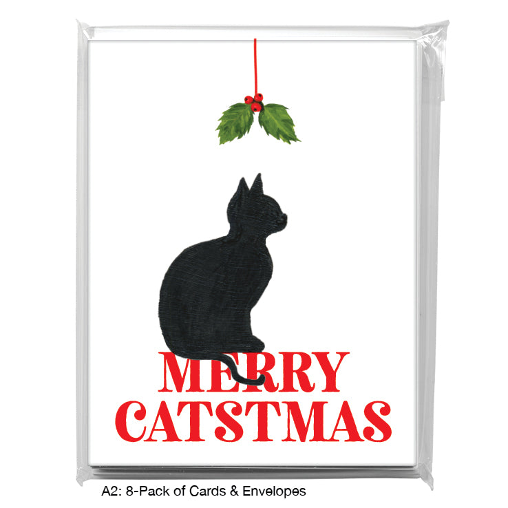 Cat Silhouette, Greeting Card (#8360P), 8-Pack, www.printedcanvas.com