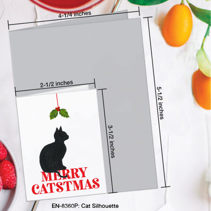Cat Silhouette, Greeting Card (#8360P), Enclosure Card, www.printedcanvas.com