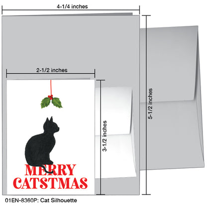 Cat Silhouette, Greeting Card (#8360P), Enclosure Card, www.printedcanvas.com