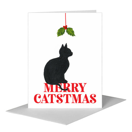 Cat Silhouette, Greeting Card (#8360P) A2 Card Front, www.printedcanvas.com