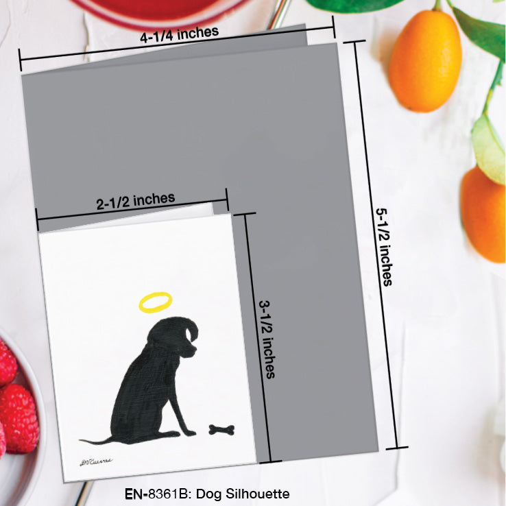 Dog Silhouette, Greeting Card (8361B), Enclosure Card, www.printedcanvas.com