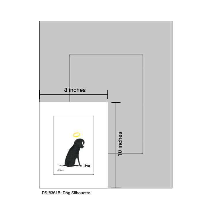 Dog Silhouette, Print (#8361B), Print Matted, www.printedcanvas.com