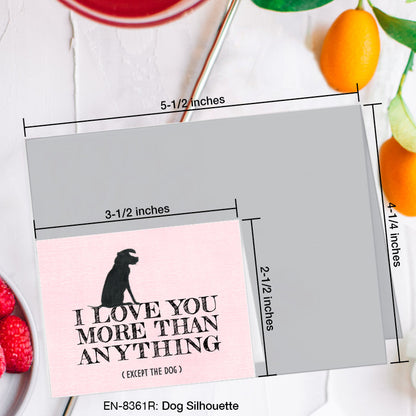 Dog Silhouette, Greeting Card (8361R), Enclosure, www.printedcanvas.com