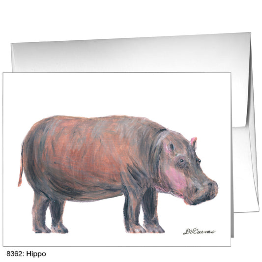 Hippo, Greeting Card (8362B), A2 Card Front, www.printedcanvas.com