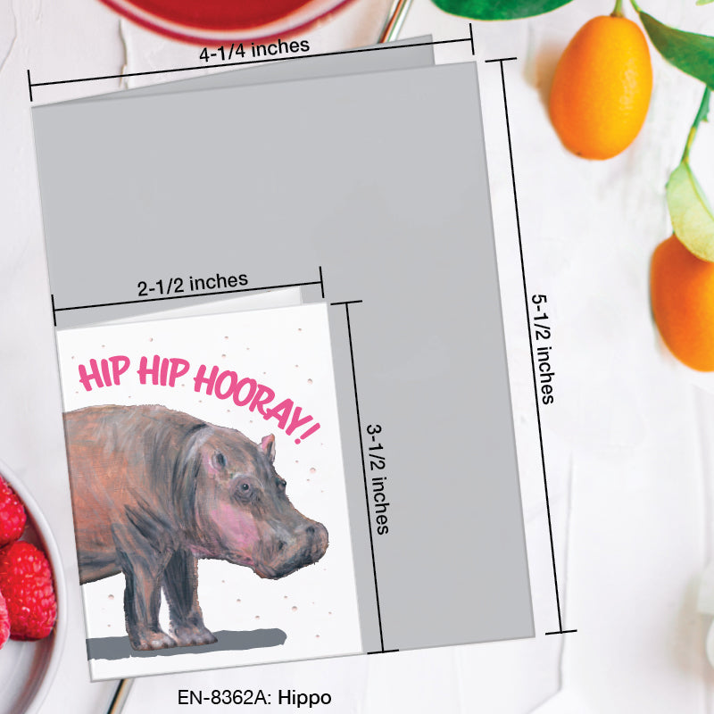Hippo, Greeting Card (8362A), Enclosure, www.printedcanvas.com