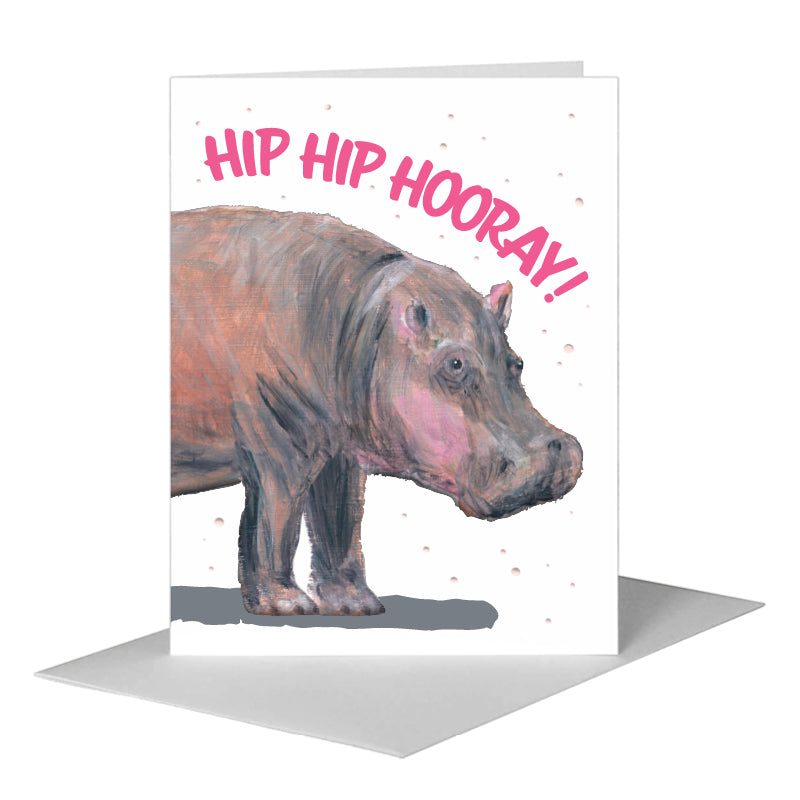 Hippo, Greeting Card (#8362A), A2 Card Front, www.printedcanvas.com