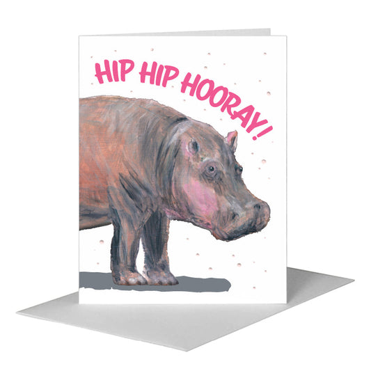 Hippo, Greeting Card (#8362A) A2 Card Front, www.printedcanvas.com